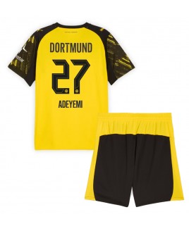 Günstige Borussia Dortmund Karim Adeyemi #27 Heimtrikotsatz Kinder 2025-26 Kurzarm (+ Kurze Hosen)
